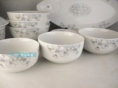 【廠家直銷 4.5/5/5.5韓式碗 木蘭花 碗 陶瓷餐具】價格,廠家,圖片,碗、碟、盤,昆明市凱遠日用陶瓷玻璃器皿直銷部-